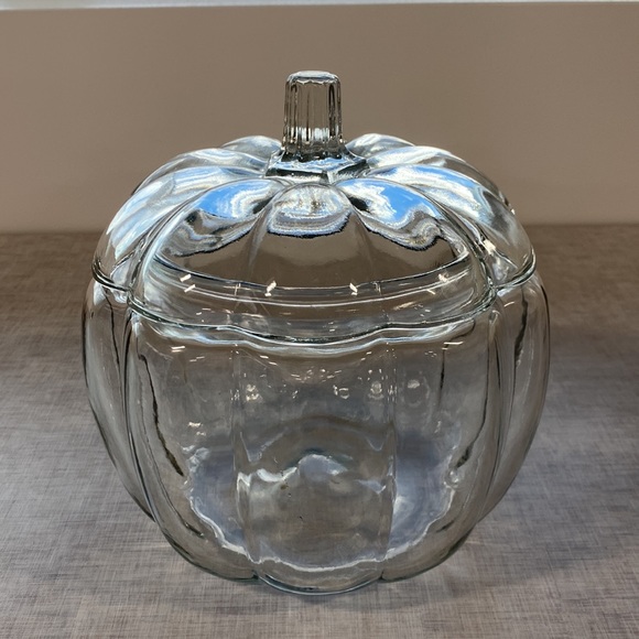 Dunkin Donuts Pumpkin Glass Jar Candy Dish Hallowe - Picture 1 of 10